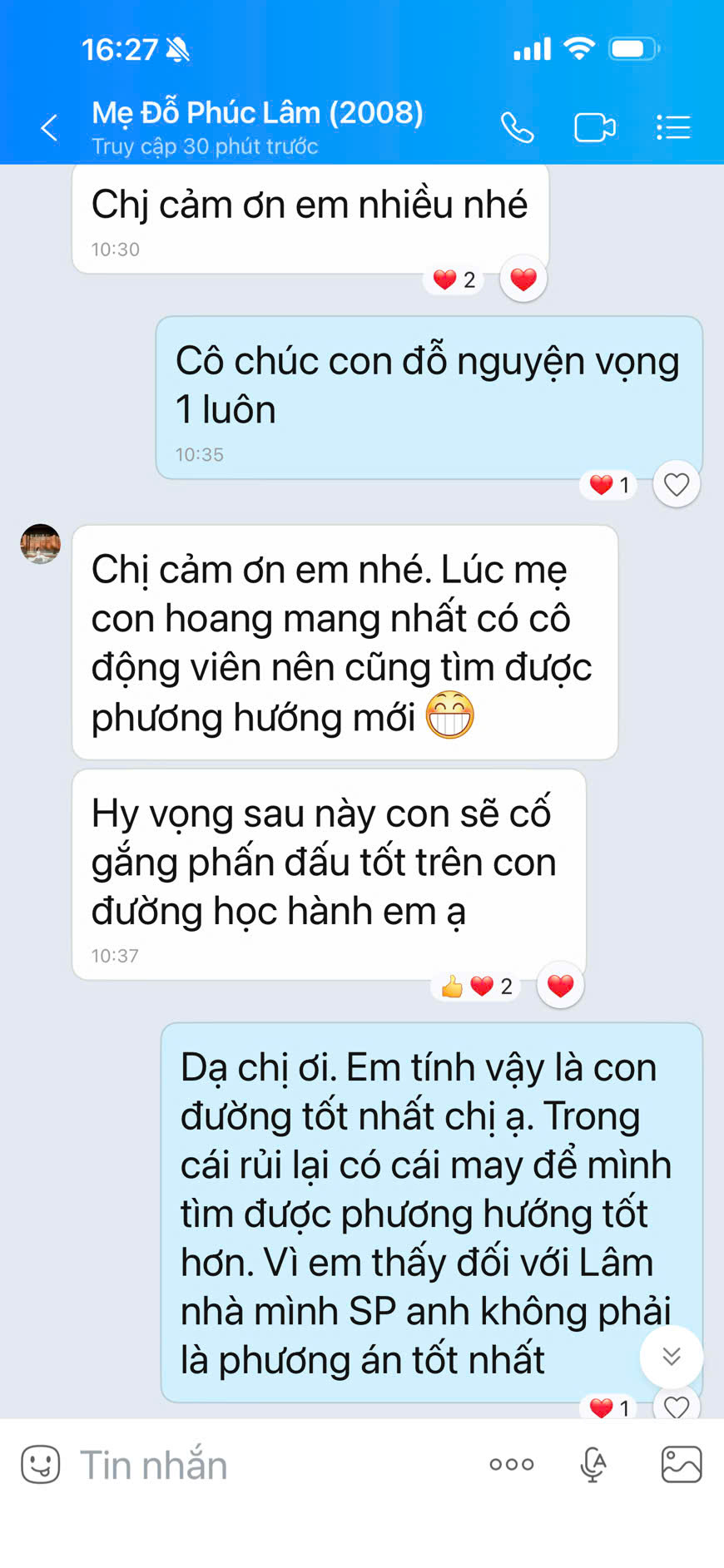 Chia sẻ của mẹ Đỗ Phúc Lâm