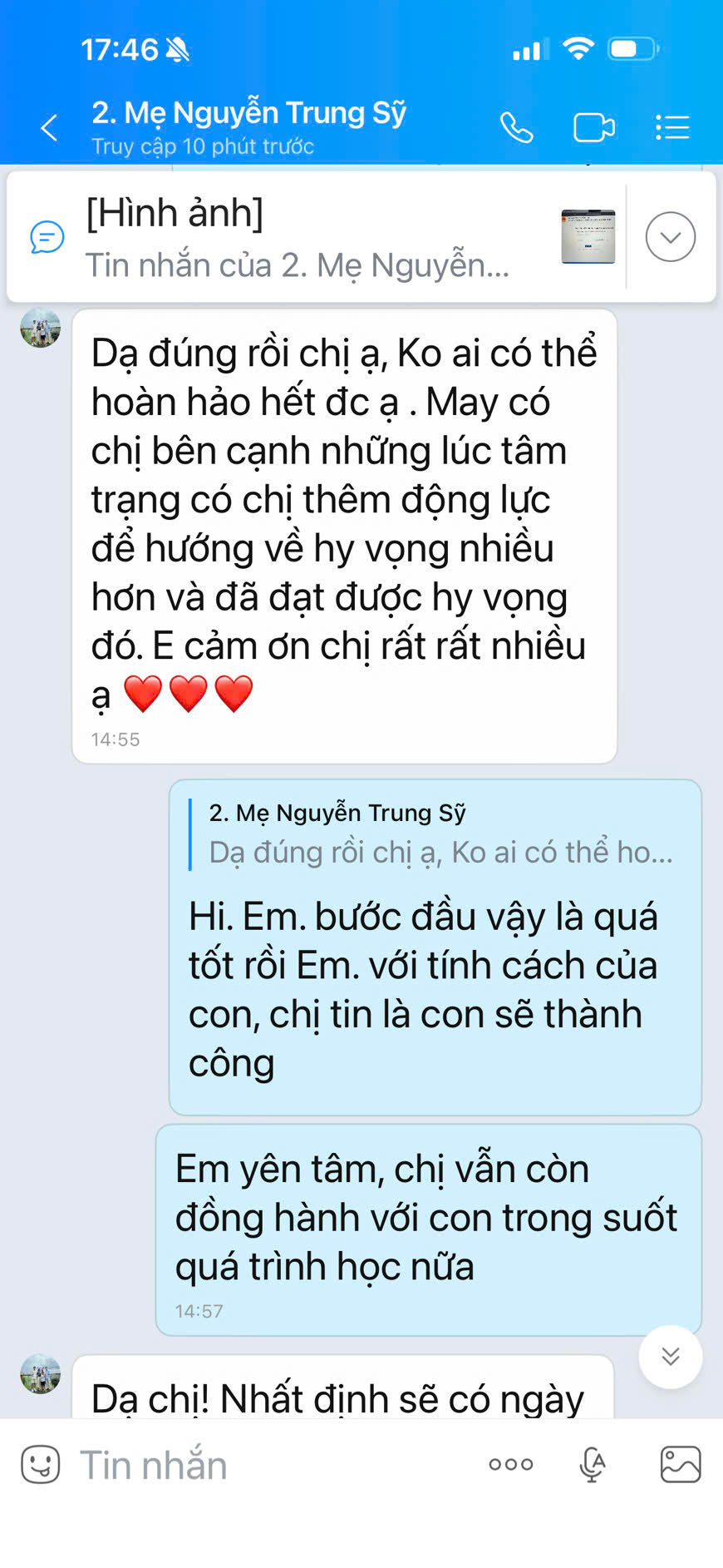 Chia sẻ của mẹ Nguyễn Trung Sỹ